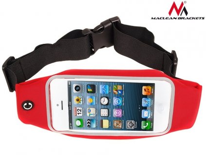 Maclean Brackets sportovní bederní pouzdro telefon 5,7"- ledvinka červená