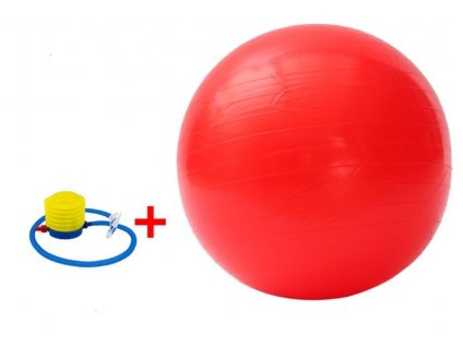 Fitness gymnastický míč 650 mm + pumpa červený
