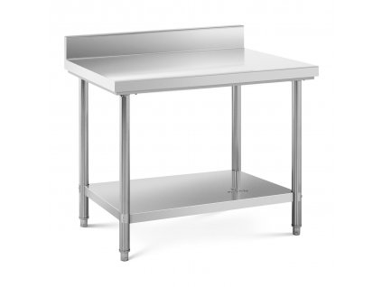 Pracovní stůl z ušlechtilé oceli - 100 x 70 cm - lem - nosnost 190 kg - Royal Catering