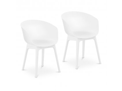 Židle - 2dílná sada - až 150 kg - sedák 60 x 44 cm - bílá