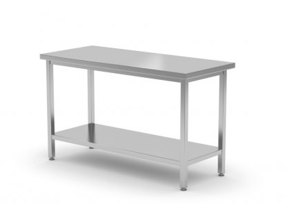 Centrální pracovní stůl s polici, šroubovaný, hloubka 700 mm, HENDI, Kitchen Line, 800x700x(H)850mm