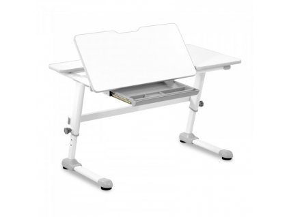 Polohovací psací stůl pro děti - 120 x 66 cm - 0–50° naklápěcí - výška: 600–760 mm - se zásuvkou