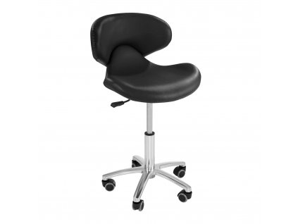 Otočná židle s opěradlem - 440–570 mm - 150 kg - Black