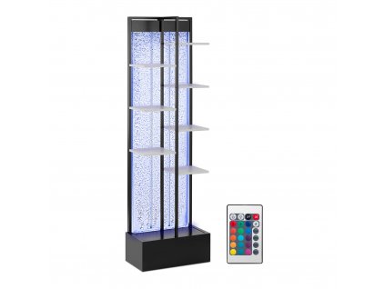 Vodní stěna s policí - LED / RGB - dálkové ovládání - 55 x 30 x 187 cm