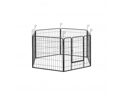 Výběh pro štěňata - s dvířky - 6 modulární segmenty - pro vnitřní i venkovní použití