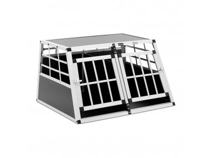 Přepravní box pro psa - hliník - sešikmený tvar - 70 x 90 x 50 cm - s přepážkou