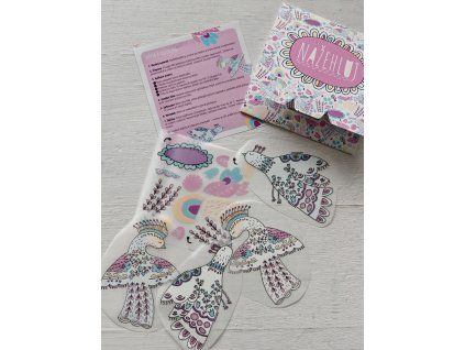 Sada nažehlovaček v obálce - holubice