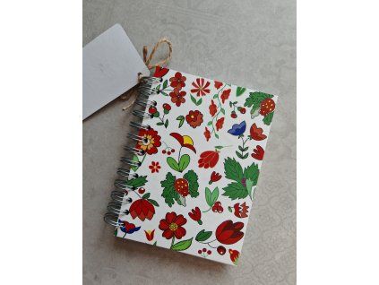 Zápisník - bílý s kvítky