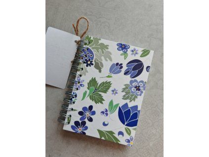 Zápisník - modré květy
