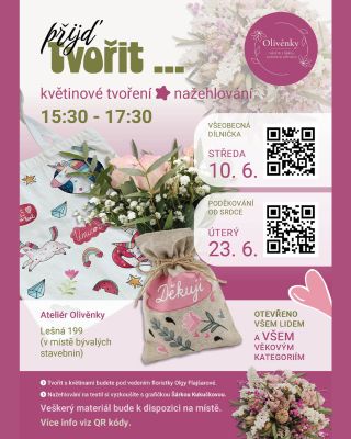 🌸Přijďte tvořit do Ateliéru Olivěnky! Hledáte kreativní odpoledne pro sebe nebo své děti? Srdečně vás zveme na naše dva...