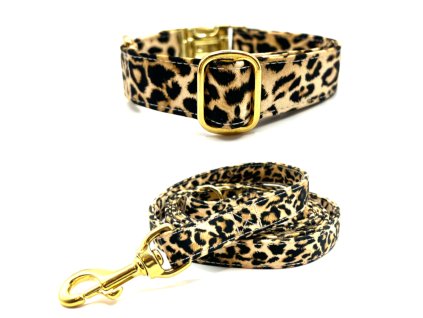 Leopard set obojek + vodítko