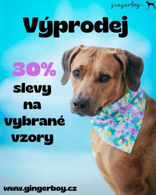 ✨ Velký výprodej vzorů ✨ Vybrané vzory nyní se slevou 30 %. Platí jen do vyprodání látek. Ušijeme vám obojky, vodítka,...