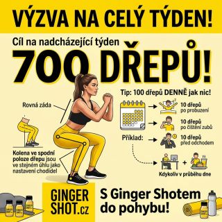 Je tu nová týdenní výzva: 700 dřepů! 💪 Možná to zní jako velké číslo, ale když si ho rozložíte na menší kousky, zvládnete...