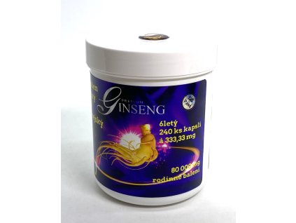 Ženšen, korejský, tobolky, 6letý, 240 tobolek, 80 g