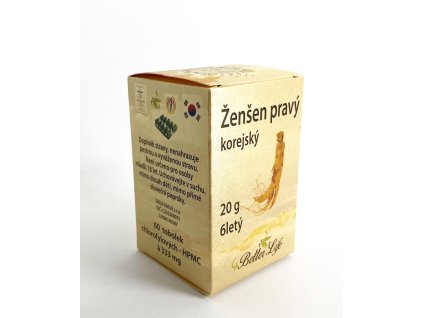 Ženšen, korejský, rostlinné tobolky, 6letý, 60 ks, 20 g
