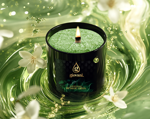 Luxus-Duftkerze Giovani METALLIC GREEN