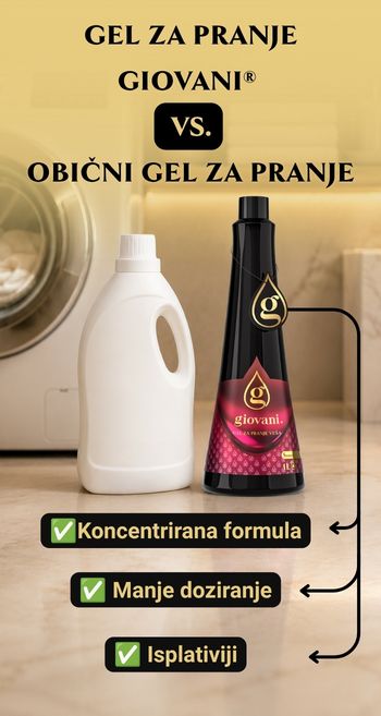 Poređenje Giovani gela za pranje veša i običnog deterdženta