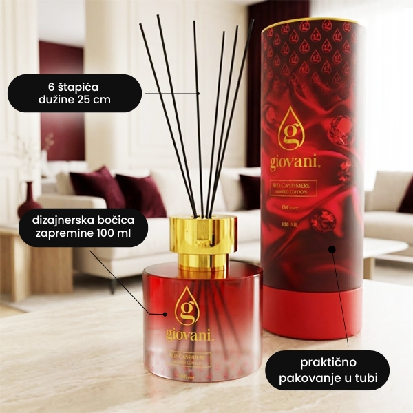 Aroma difuzer sa štapićima RED CASHMERE