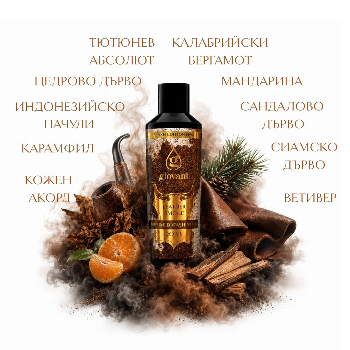 Състав на парфюма за пране LEATHER SMOKE