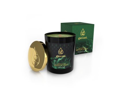 Дизайнерска ароматна свещ Giovani METALLIC GREEN за дома