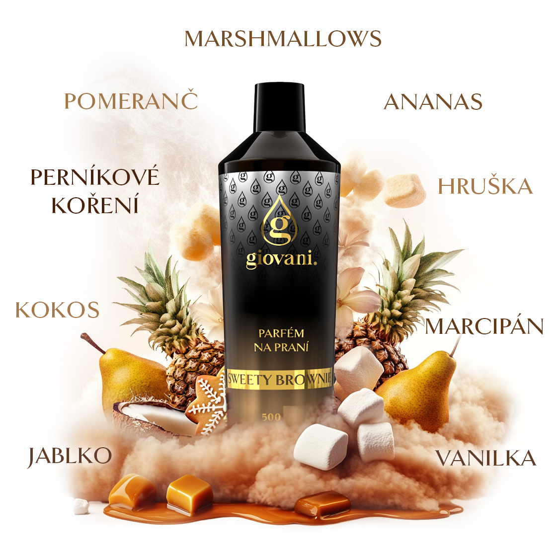 složení parfumu na praní Giovani SWEETY BROWNIE