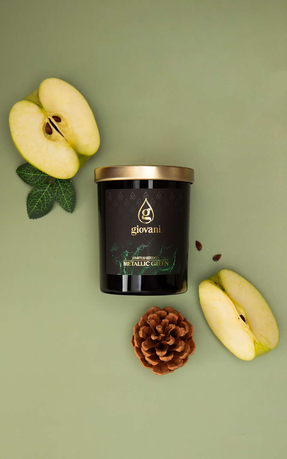 Giovani Duftkerze mit Parfüm Metallic Green