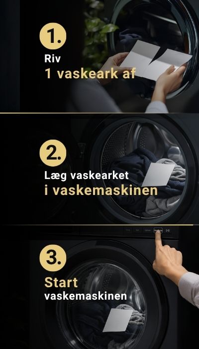 Sådan bruger du vaskestrips trin for trin