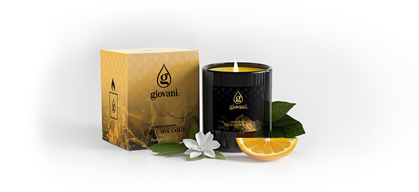 Stilfuldt Duftlys til hjemmet Giovani EXCLUSIVE GOLD