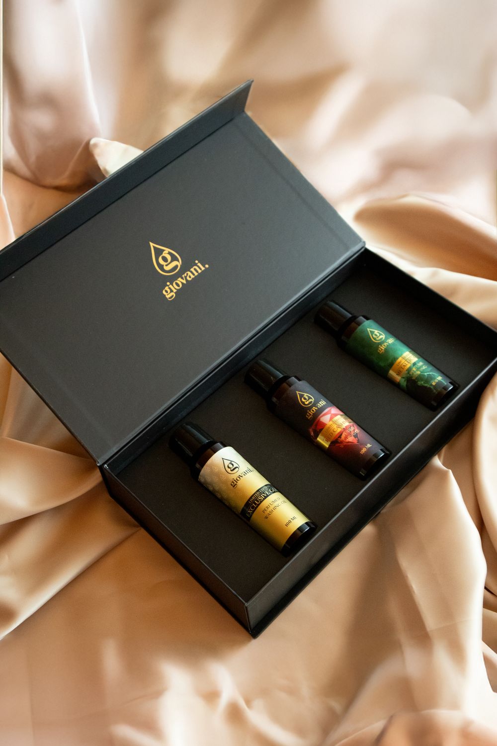 Gaveæske med 3 limited edition Giovani vaskemiddelparfumer