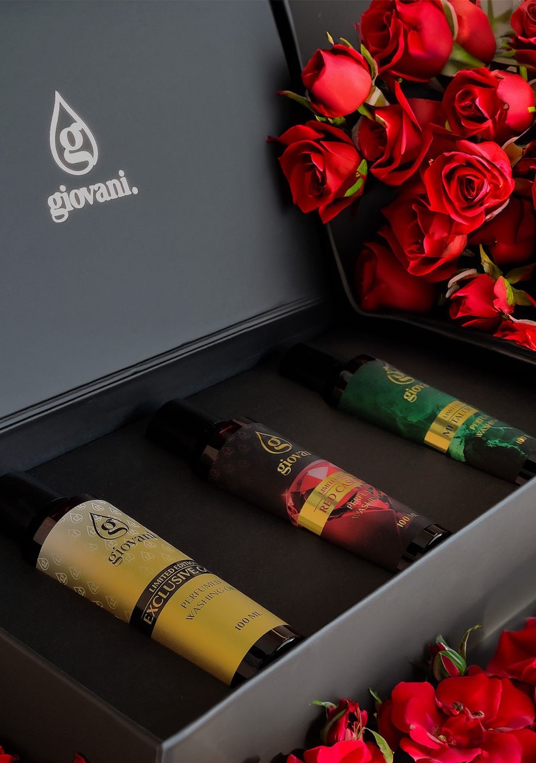 Gavesæt med tre limited edition Giovani vaskemiddelparfumer