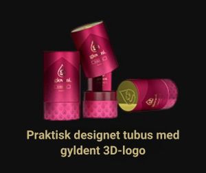 Praktisk designet tubus med gyldent 3D-logo BUBBLE PINK