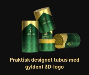 Praktisk designet tubus med gyldent 3D-logo METALLIC GREEN