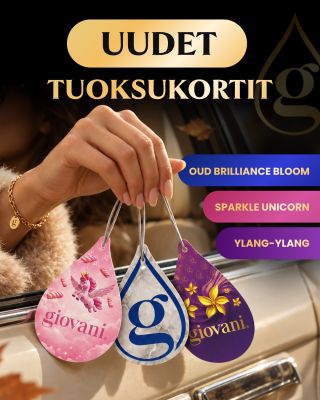 ✨ KOLME UUTTA TUOKSUA NYT VARASTOSSA! 💥 Laajennamme Giovani tuoksukortti -valikoimaamme kolmella ikonikkalla tuoksulla,...