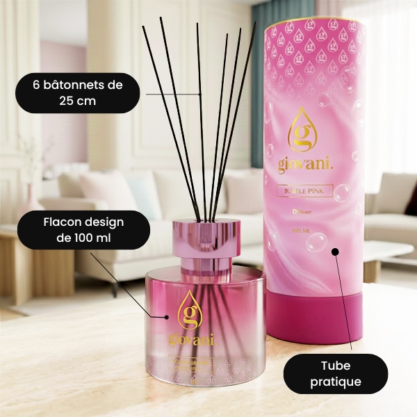 Diffuseur parfum maison luxe BUBBLE PINK
