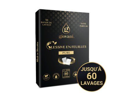 Giovani PURE Lessive en feuilles - 60 lavages
