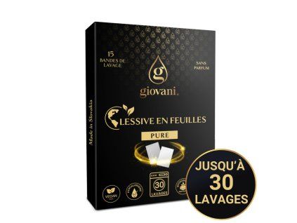Giovani PURE Lessive en feuilles – 30 lavages