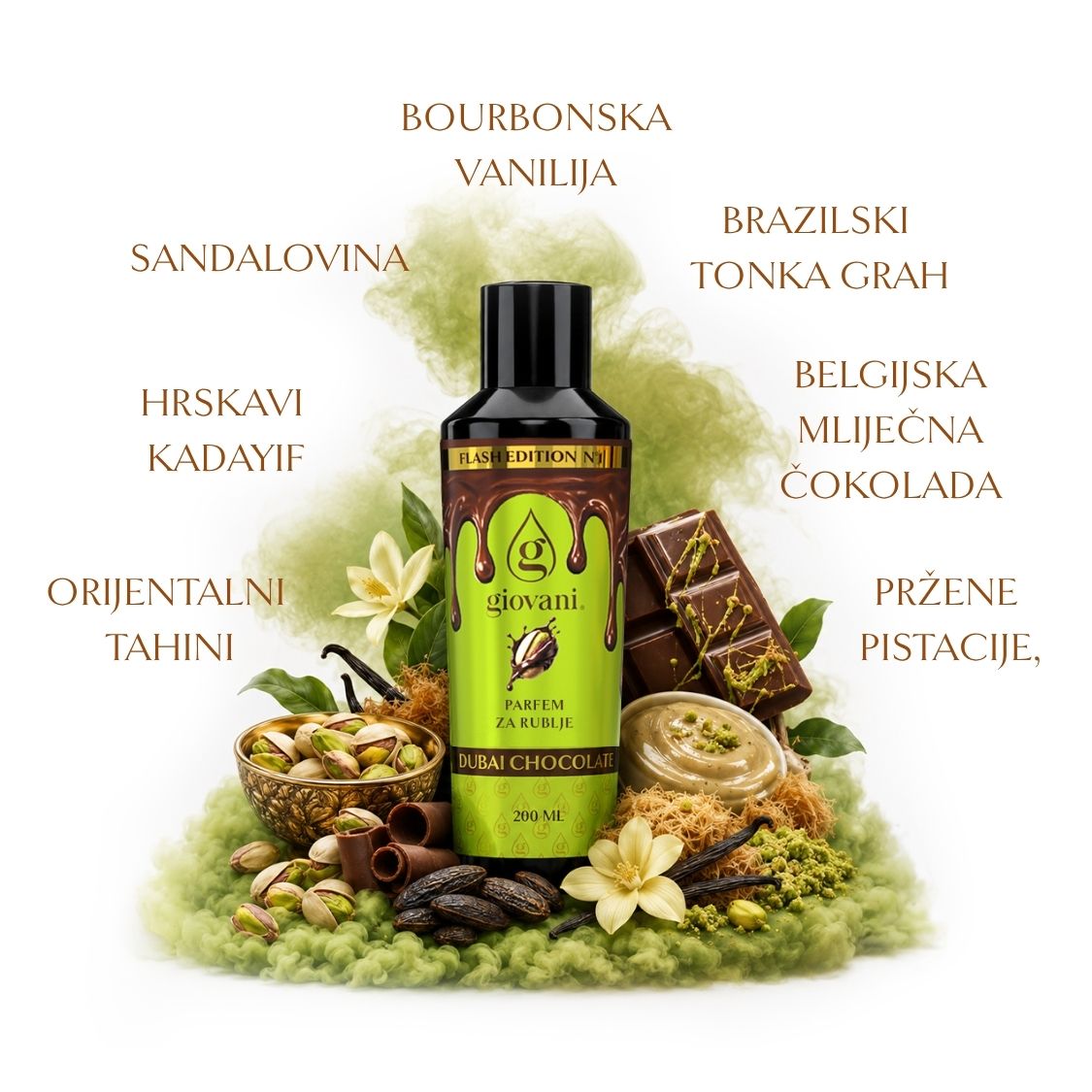 Sastav parfema za rublje DUBAI CHOCOLATE