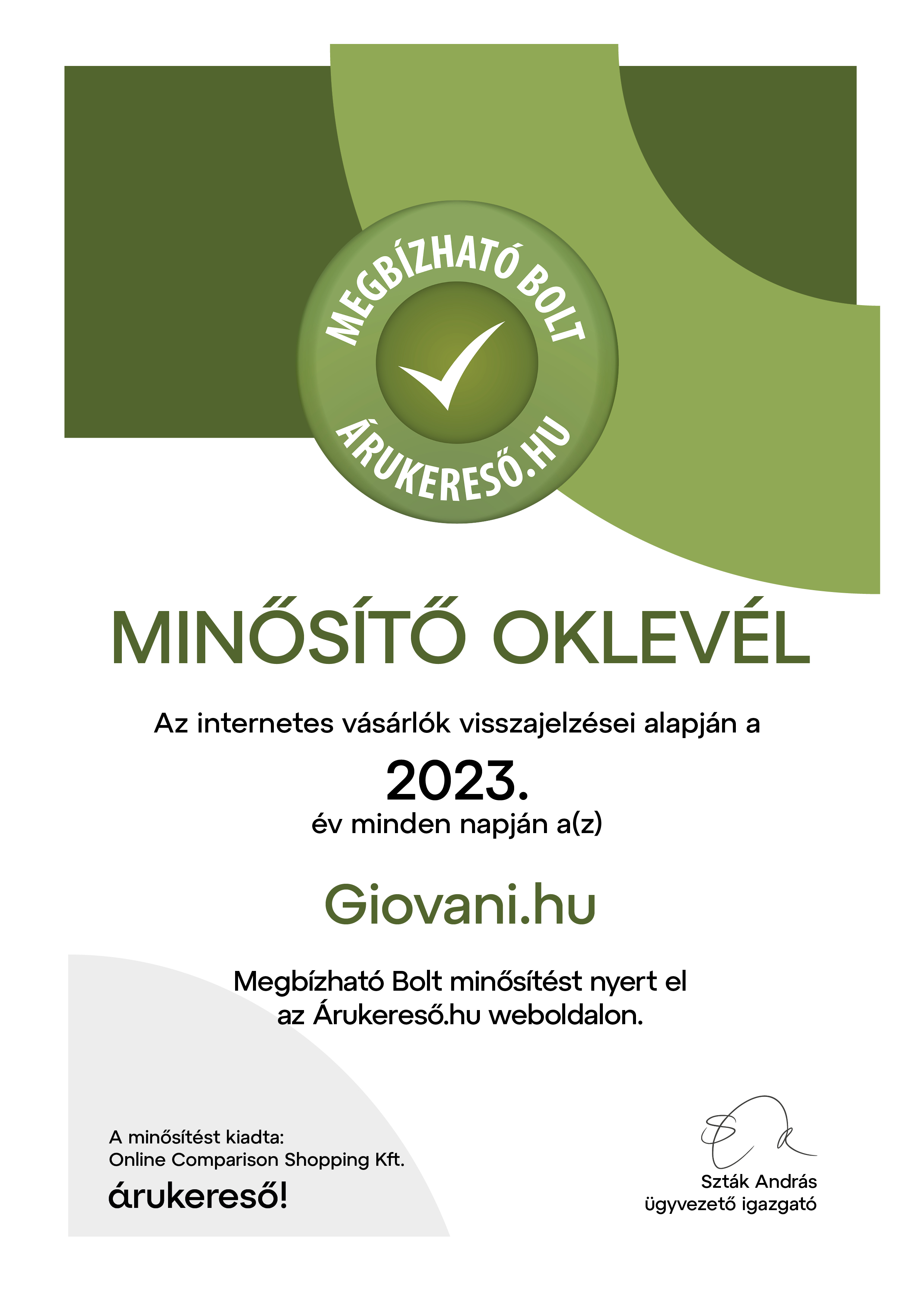 2023-as év megbízható webáruháza