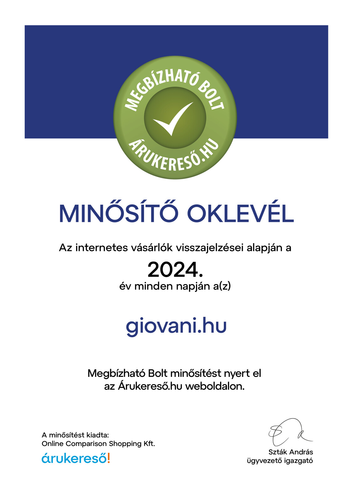 2024-as év megbízható webáruháza