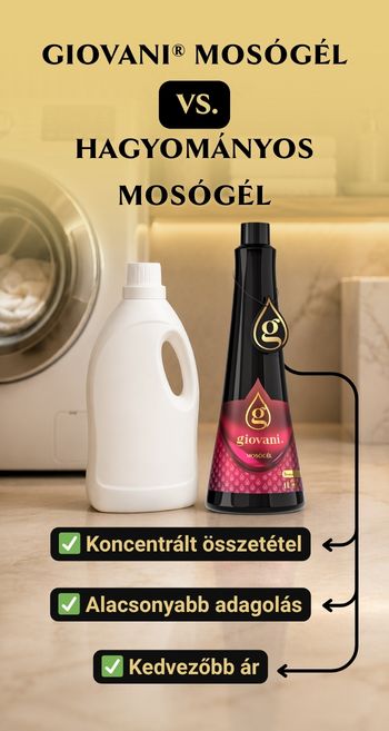 A Giovani mosógél és a hagyományos mosószer összehasonlítása