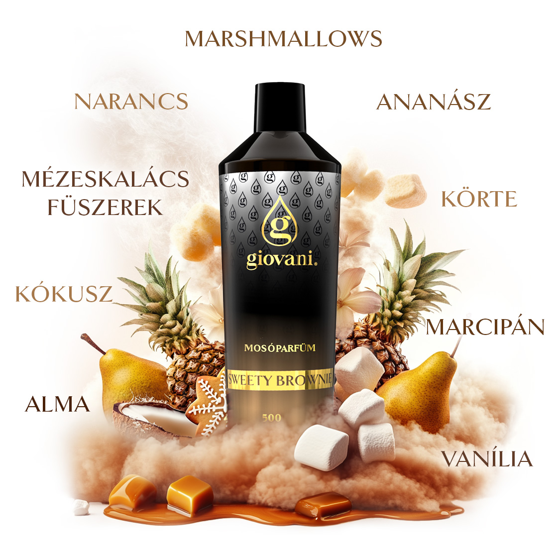 a Giovani SWEETY BROWNIE mosó parfüm összetétele