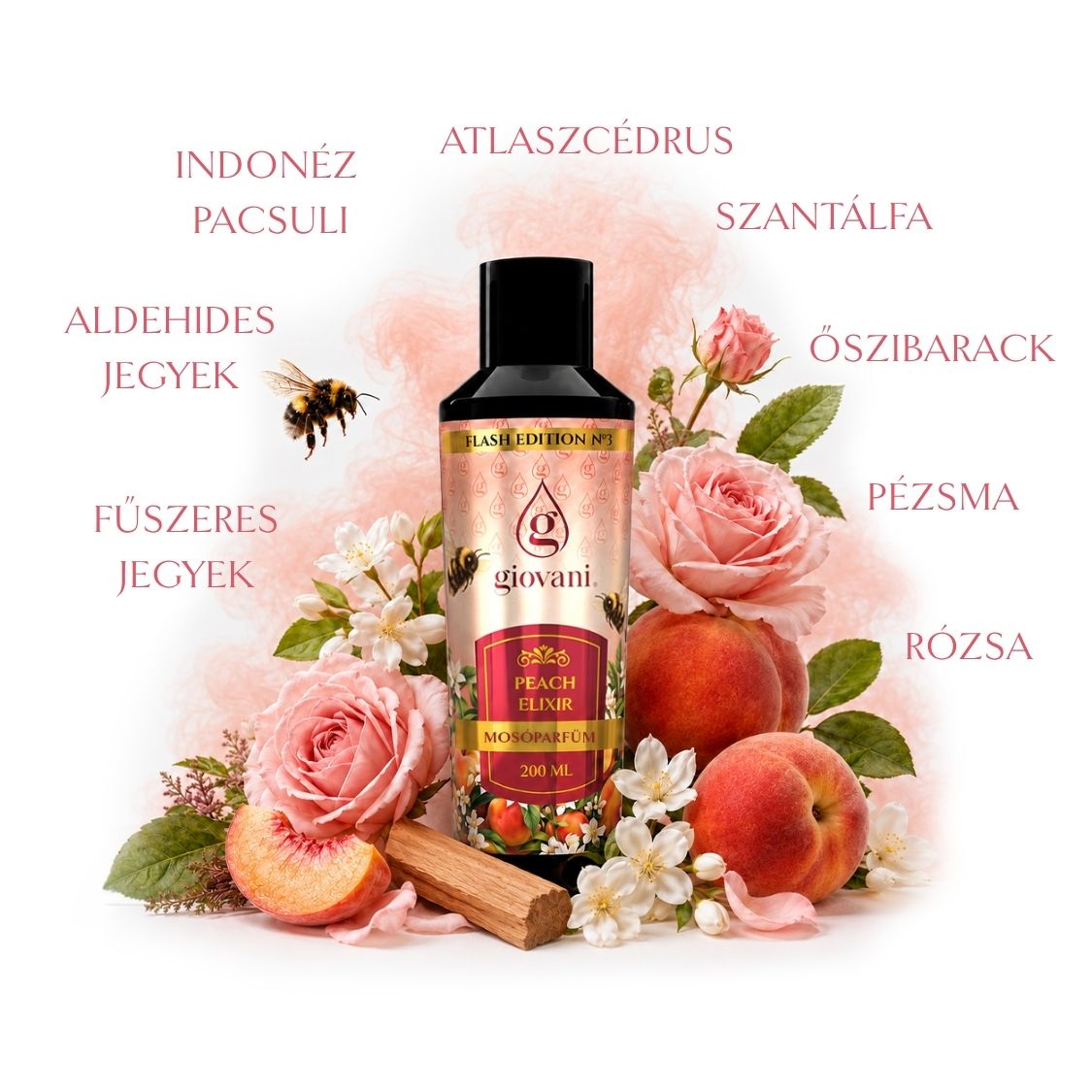 A PEACH ELIXIR mosóparfüm összetevői