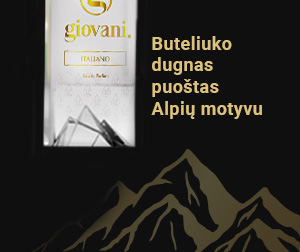 Flakono dugnas puoštas Aukštųjų Alpių motyvu