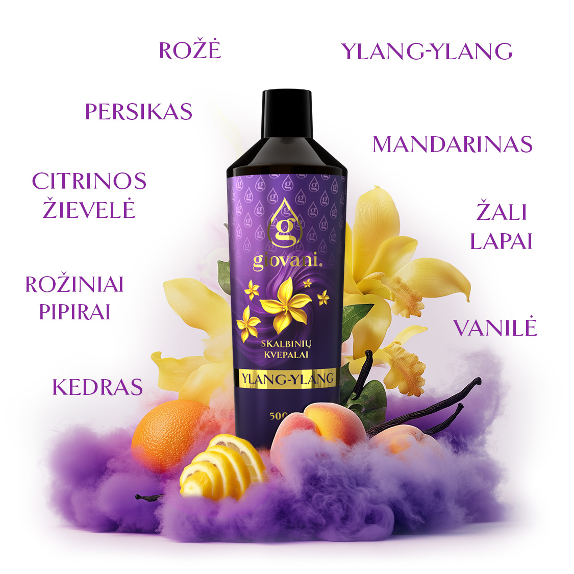 Kvapo YLANG-YLANG sudedamosios dalys