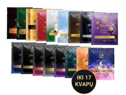 15 Vienetų Giovani skalbinių kvepalų pavyzdžių