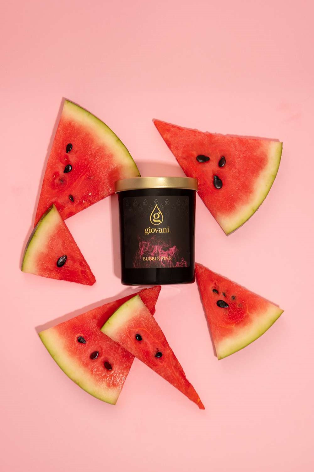 Dabīgā aromātiskā svece Giovani BUBBLE PINK