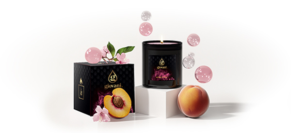 Stilīga aromātiskā svece mājai BUBBLE PINK