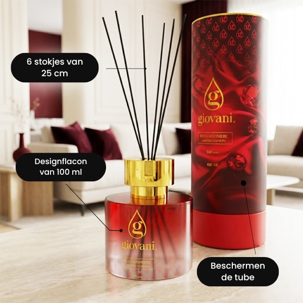 geurstokjes diffuseri RED CASHMERE