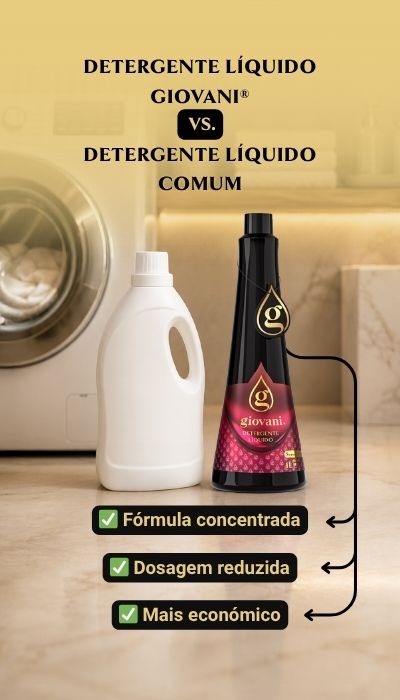 Comparação do gel de lavagem Giovani e detergente comum
