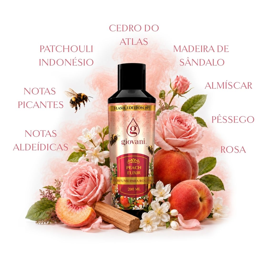 Perfume duradouro para roupa PEACH ELIXIR